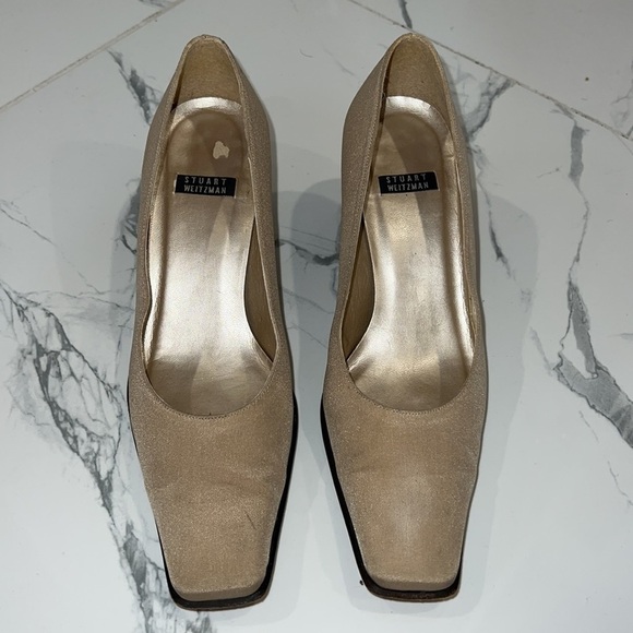 Stuart Weitzman Shimmery Champagne Heels size 6.5 - Picture 3 of 12